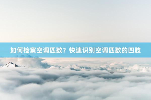 如何检察空调匹数？快速识别空调匹数的四肢